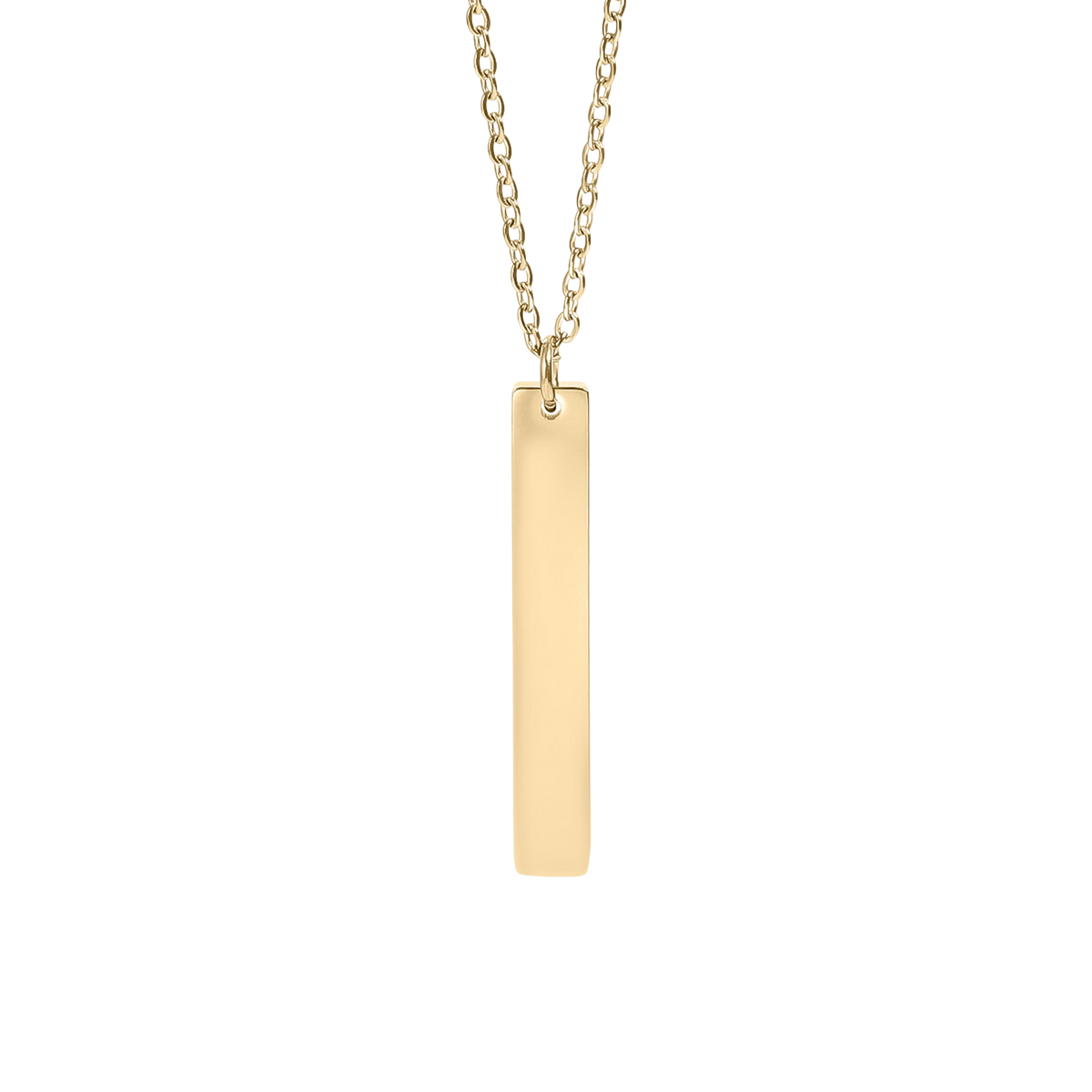 18K Engraved Vertical Bar Necklace