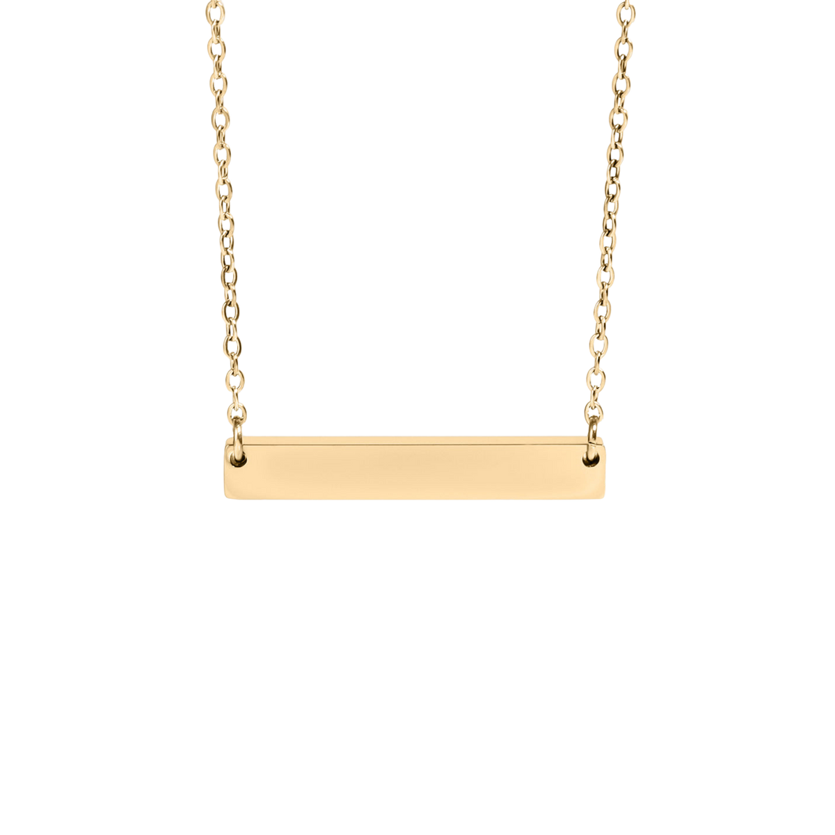 Gold Engraved Bar Necklace