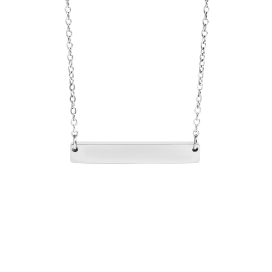 Silver Engraved Bar Necklace