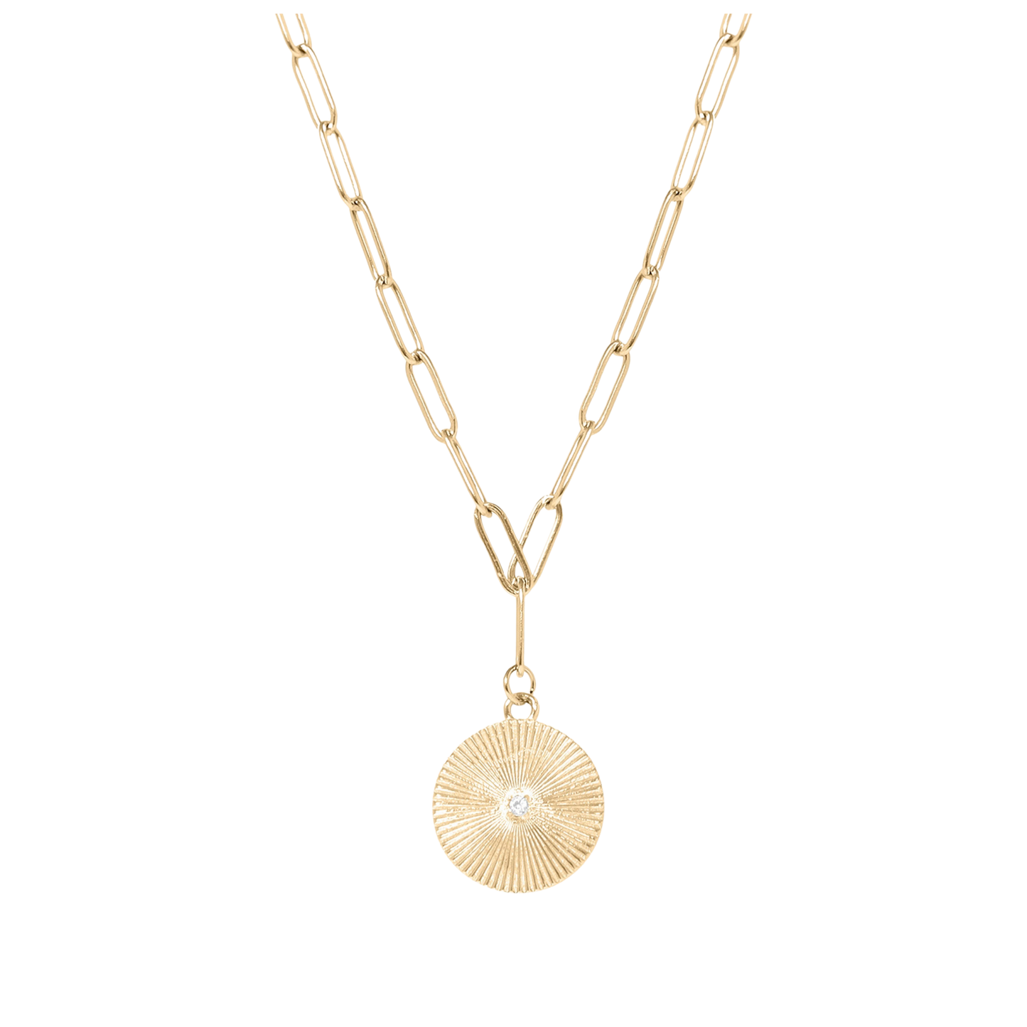 Sunburst Circle Pendant Necklace