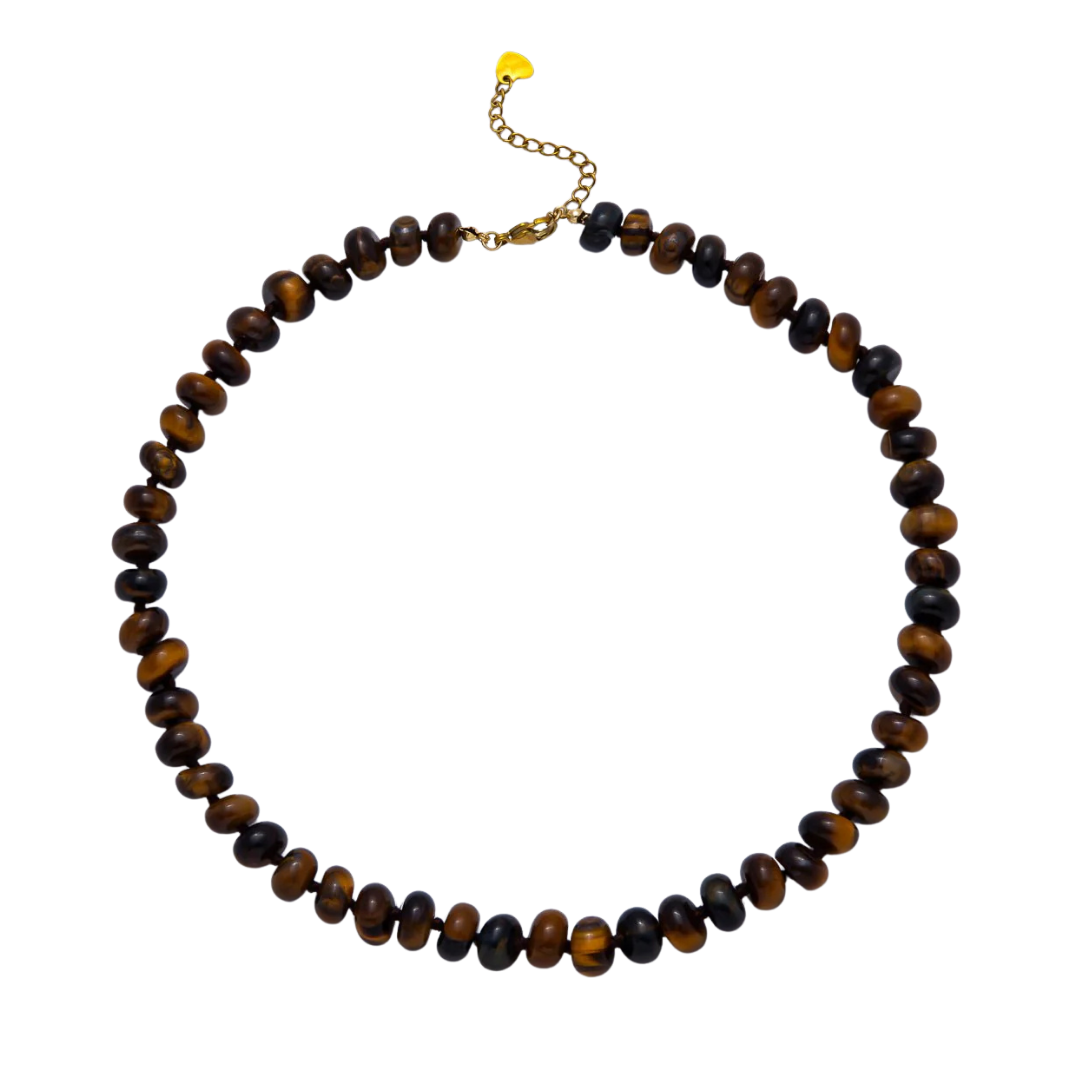 Chunky Tiger's Eye Beaded Statement Necklace