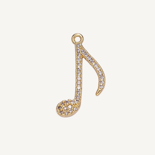 Large Rhinestone Music Note Charm