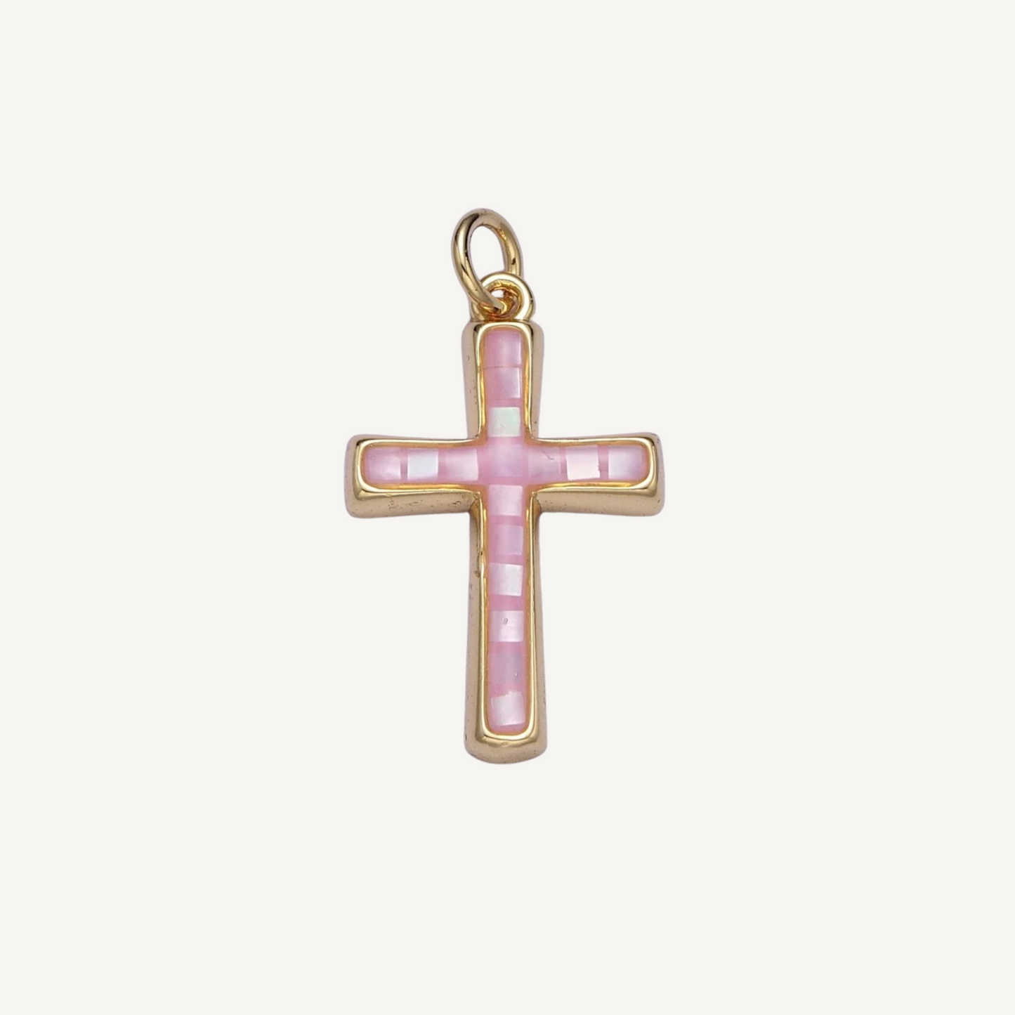 Large Opal Cross Charm