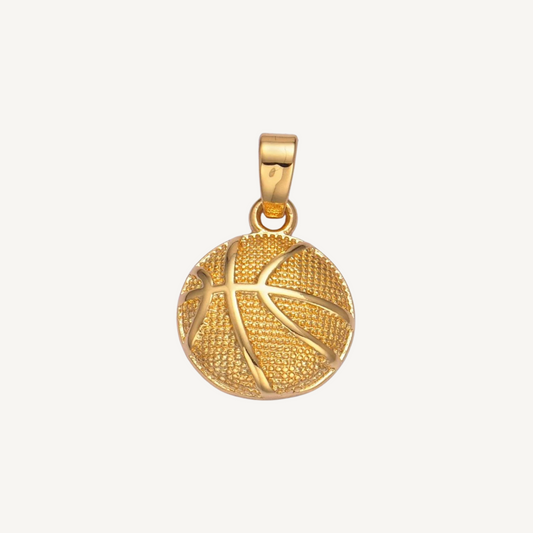 Small Gold Basketball Charm