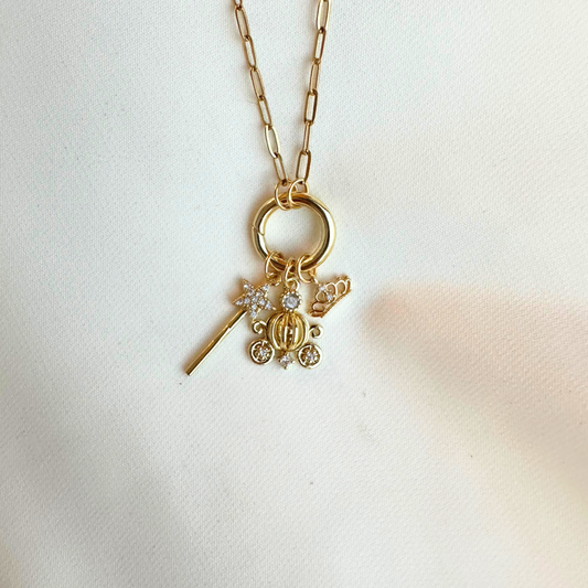 Fairy Godmother Happiest Place 3-Charm Circle Necklace