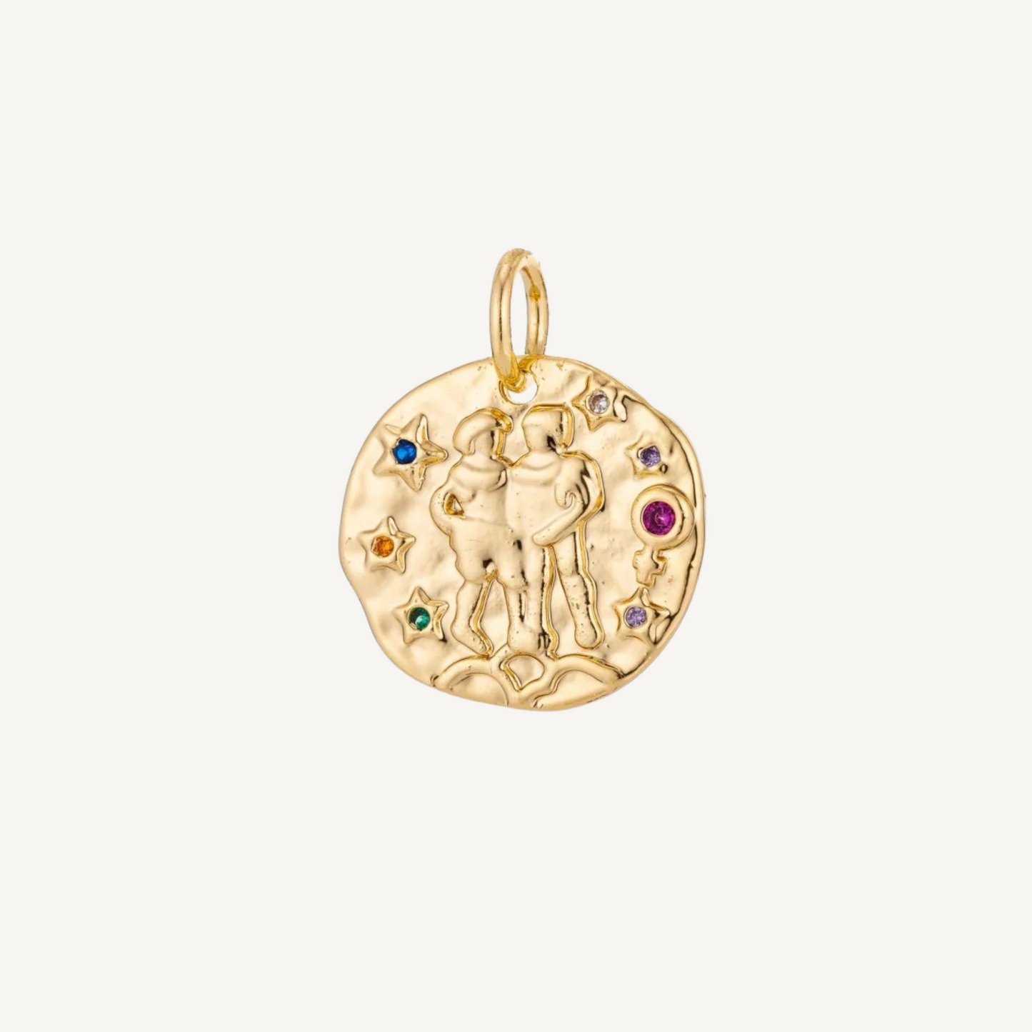 Medium Hammered Zodiac Coin Charm