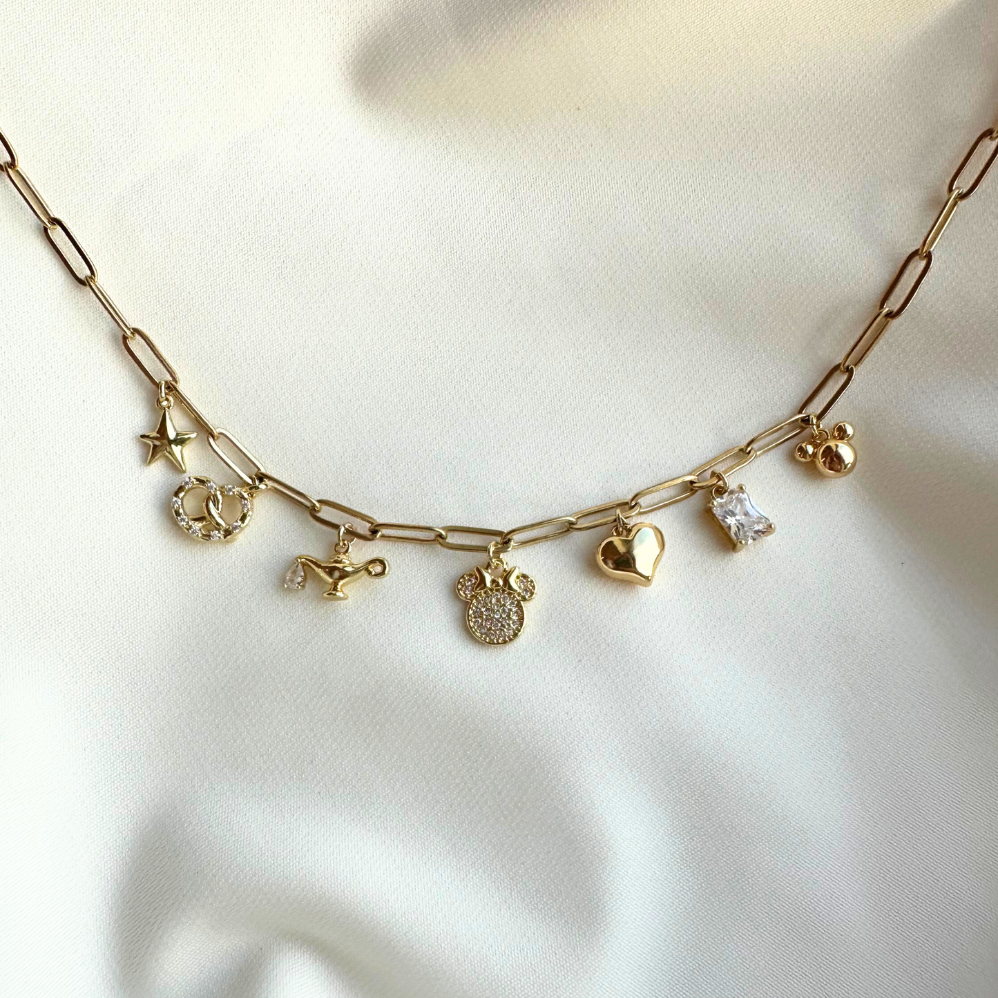 Genie + Pretzel Happiest Place 7-Charm Necklace