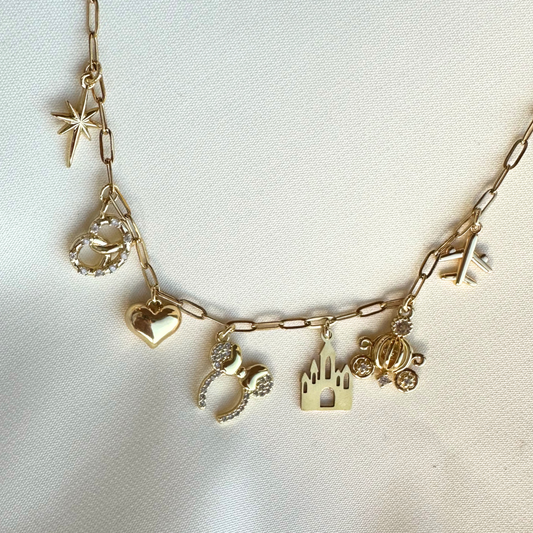 Gold + Sparkle Happiest Place 7-Charm Necklace