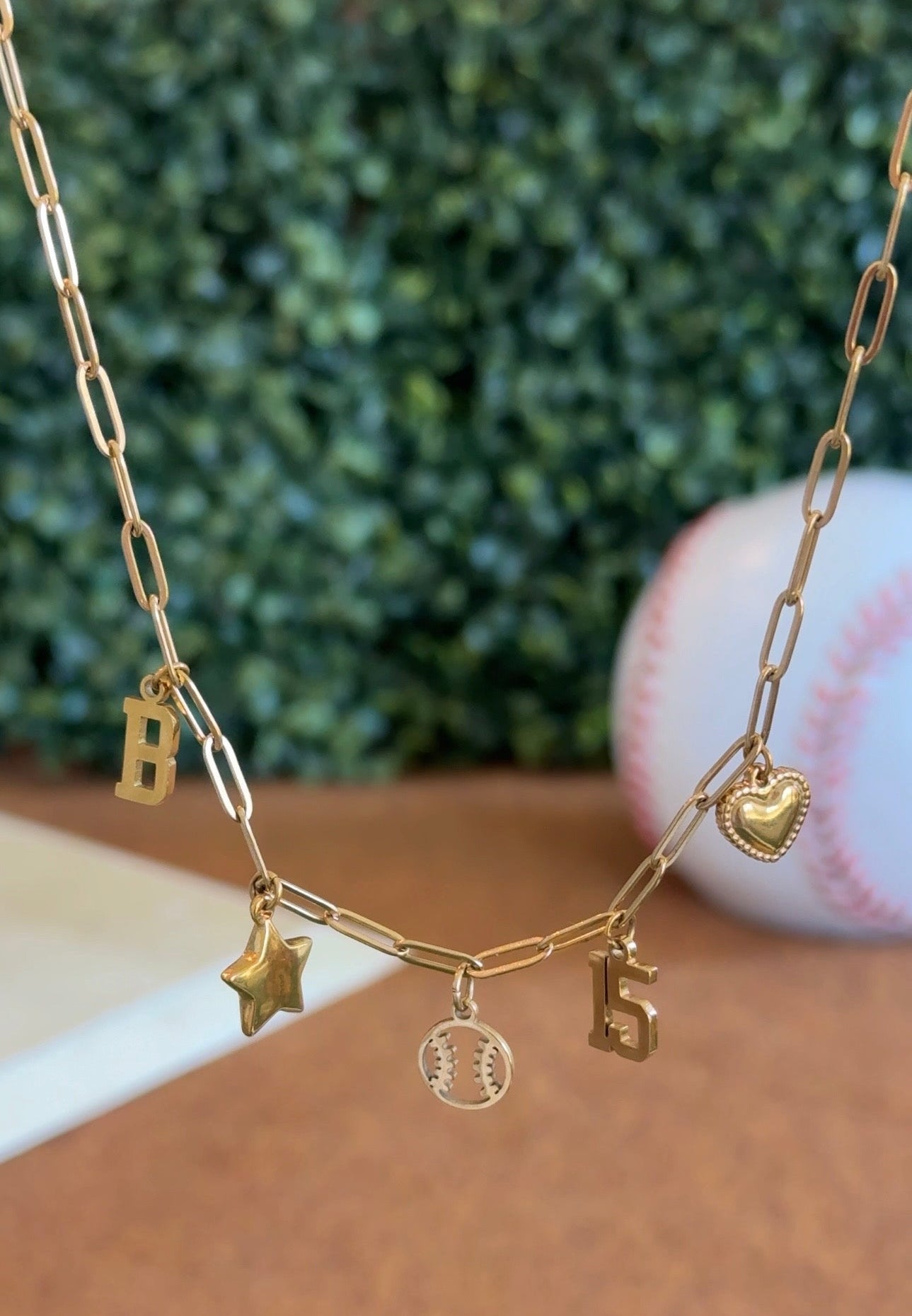 Baseball Star 5-Charm Necklace