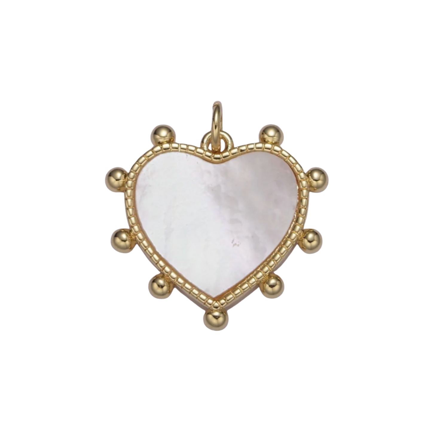 Large Pearl Heart Charm