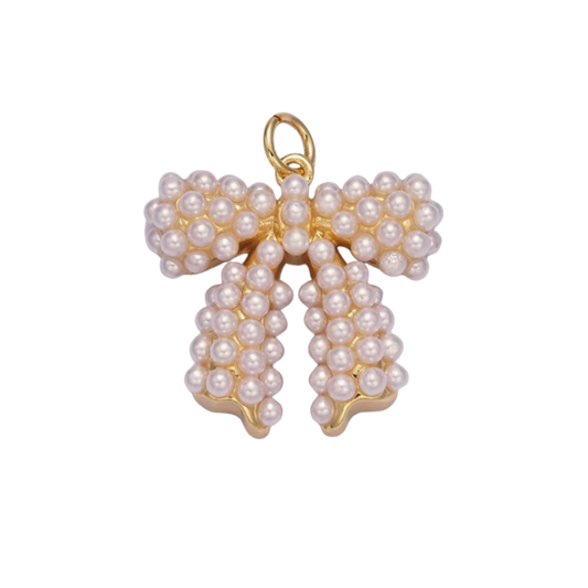 Large Pearl Bow Charm