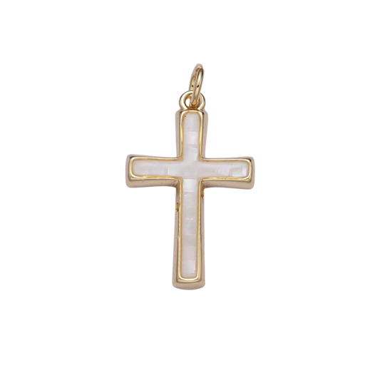 Large Opal Cross Charm