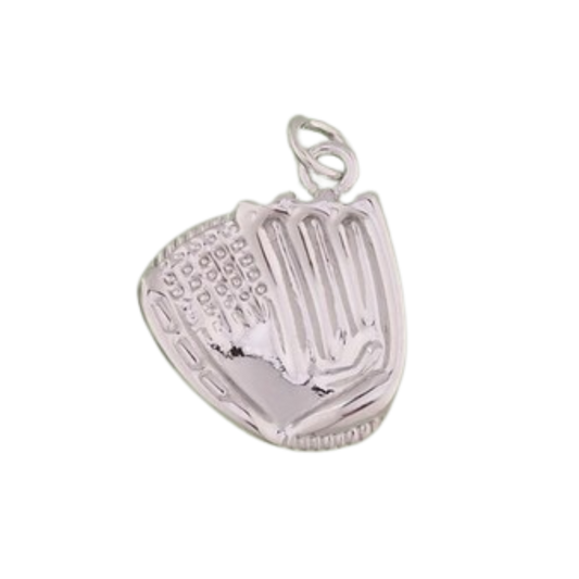 Large Silver Baseball Glove Charm
