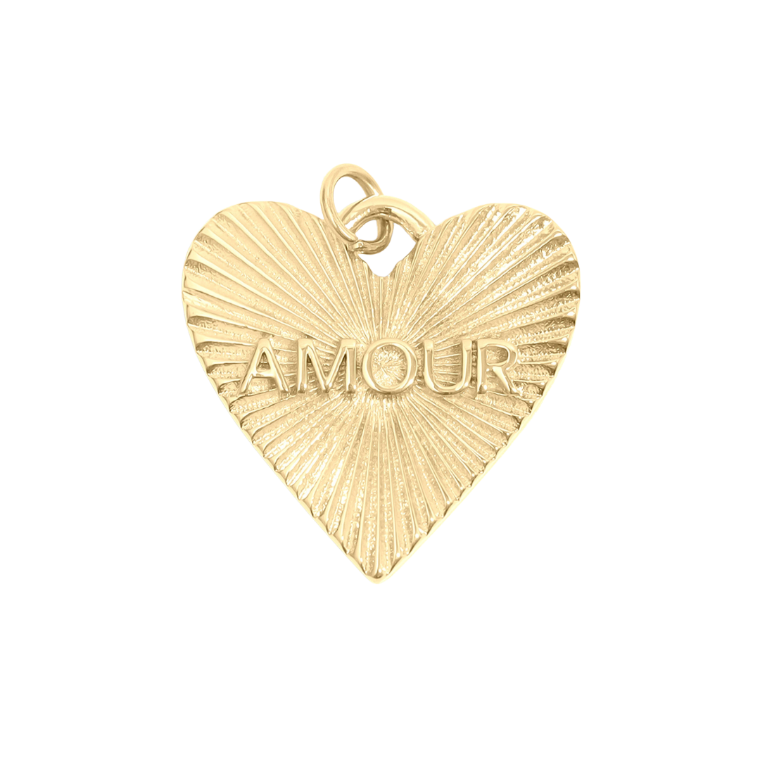 Large Amour Heart Charm