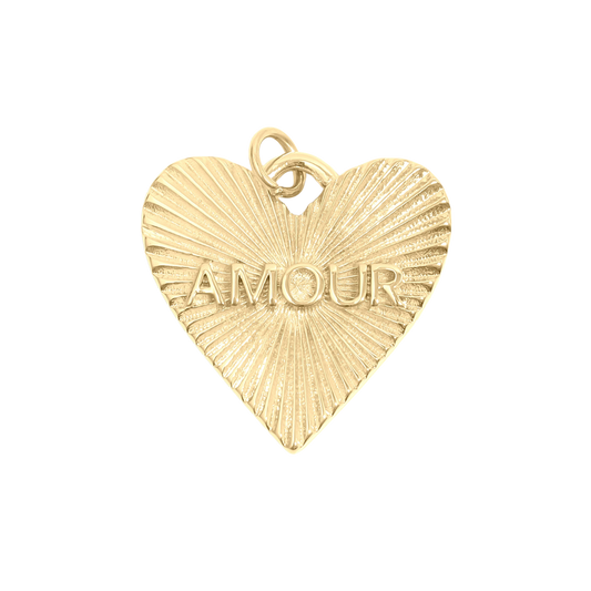 Large Amour Heart Charm