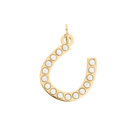 Large Pearl Horsehoe Charm