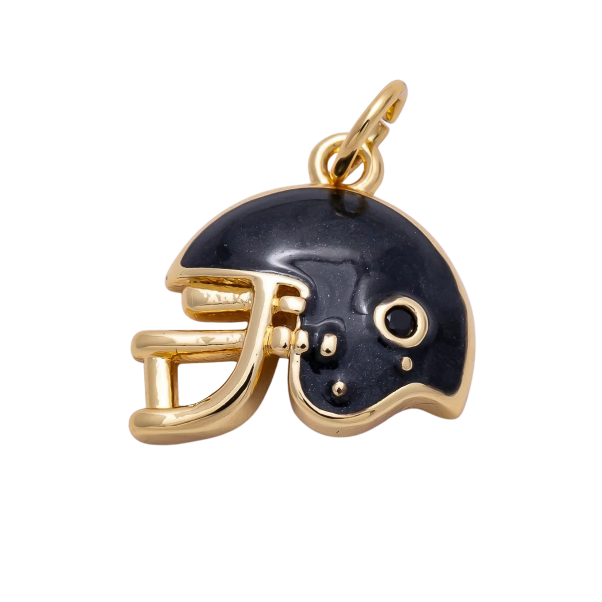 Large Black Football Helmet Charm