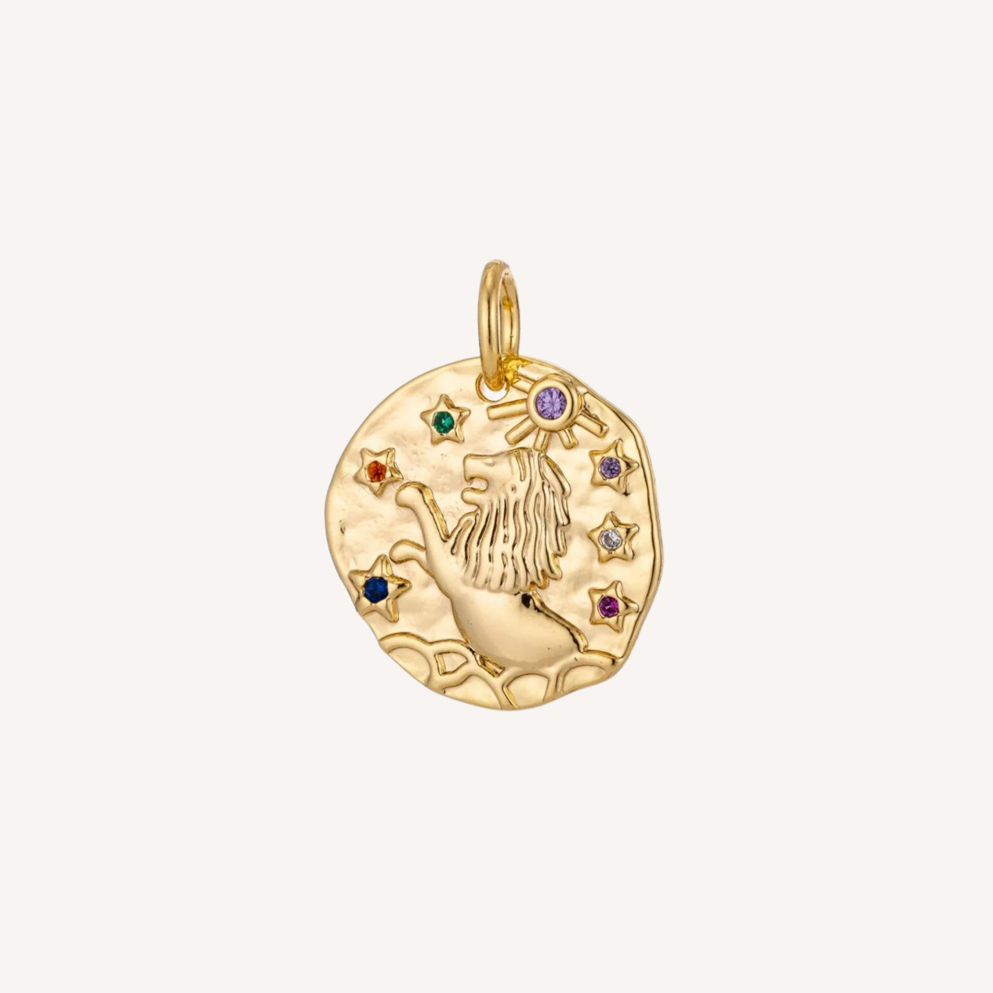 Medium Hammered Zodiac Coin Charm