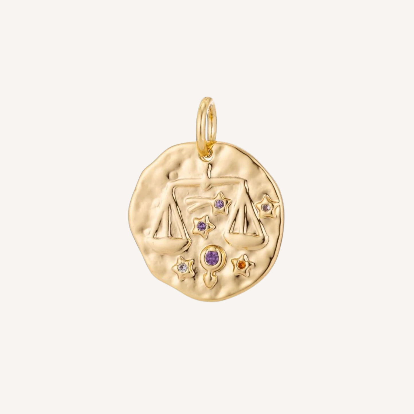 Medium Hammered Zodiac Coin Charm