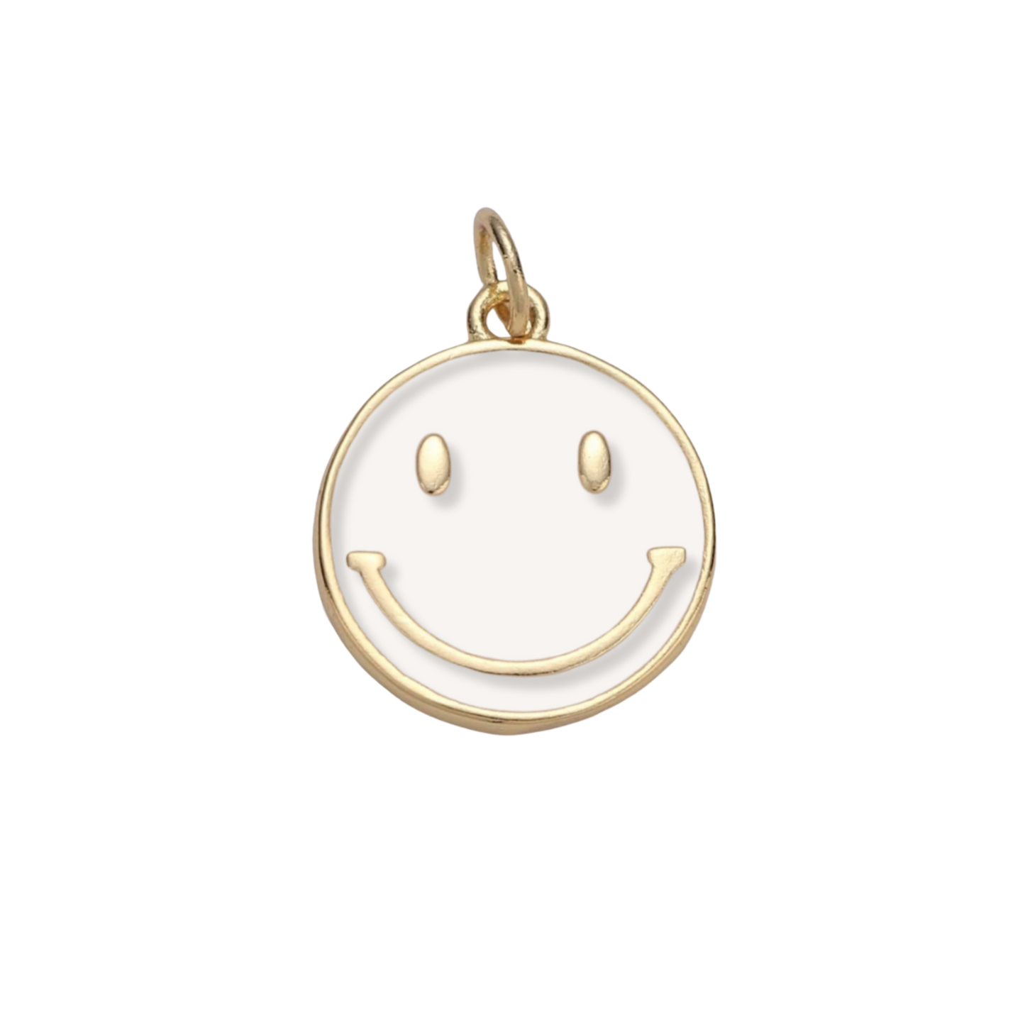 Medium White Smiley Face Charm