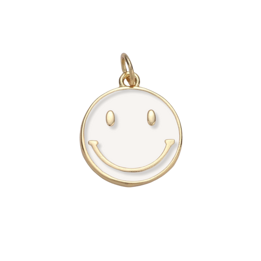 Medium White Smiley Face Charm
