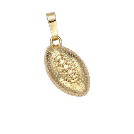 Medium Textured Gold Football Charm