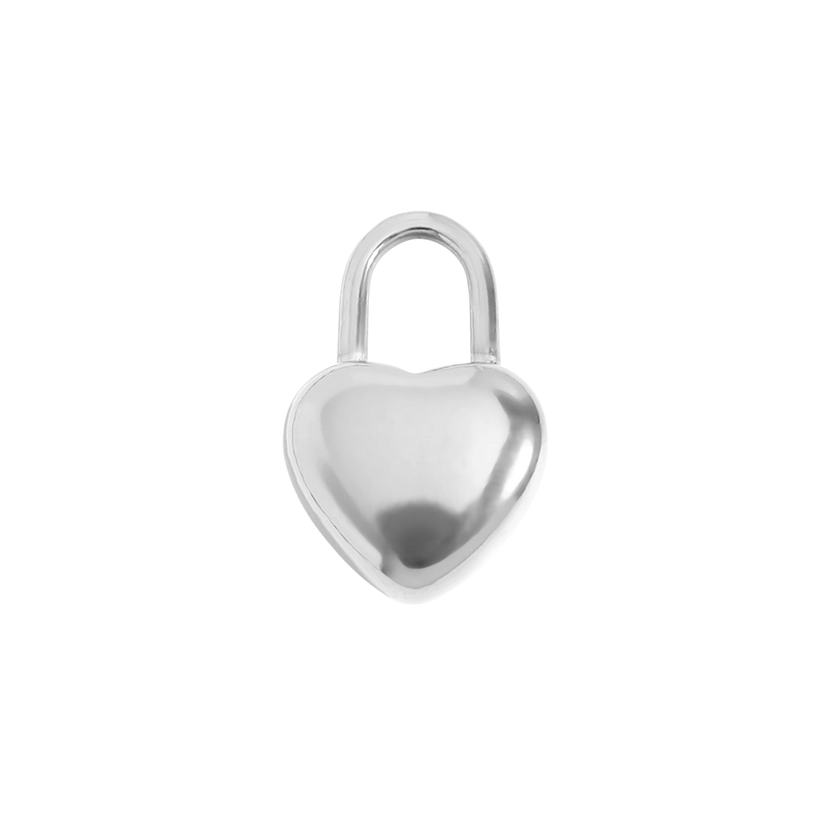 Medium Silver Heart Lock Charm (Engravable)