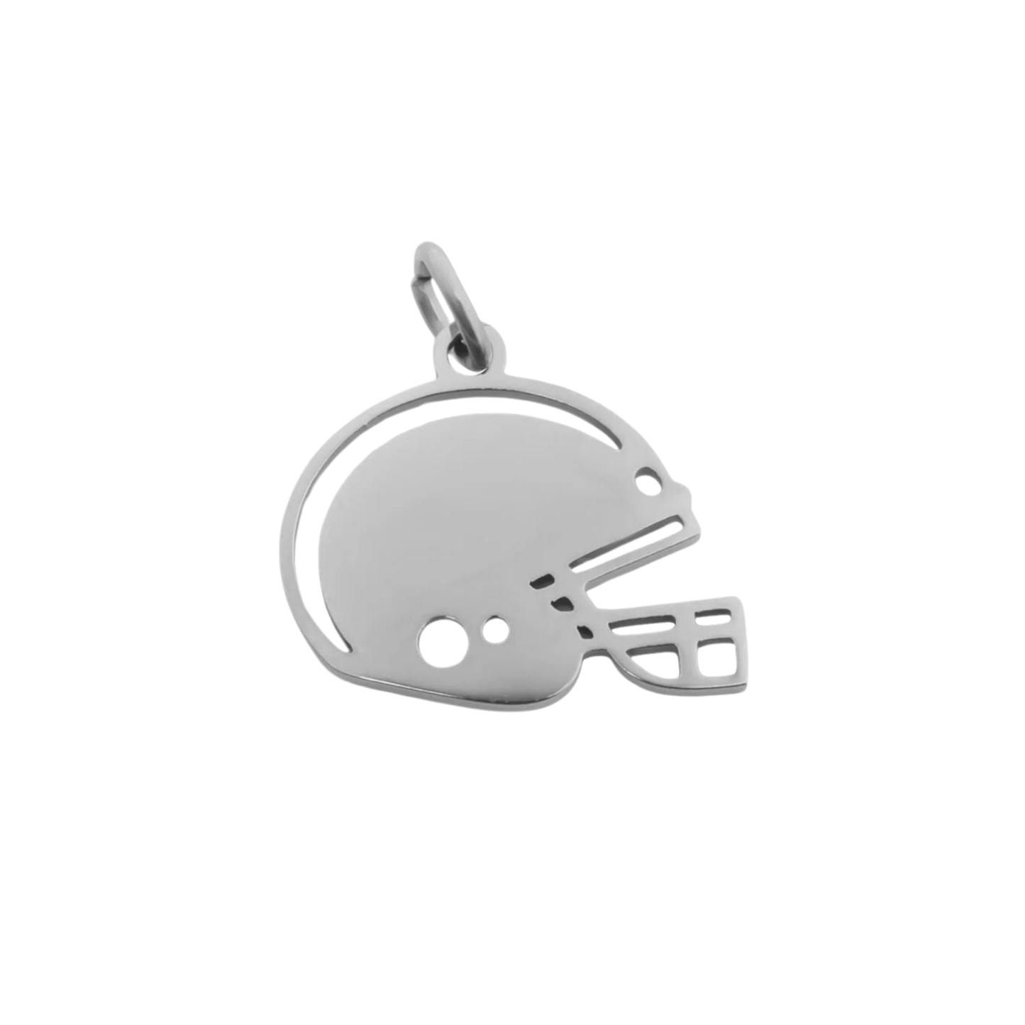 Medium Silver Football Helmet Charm (Engravable)