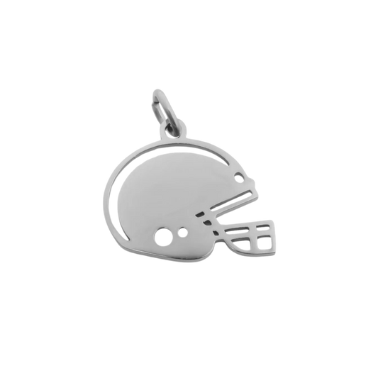 Medium Silver Football Helmet Charm (Engravable)