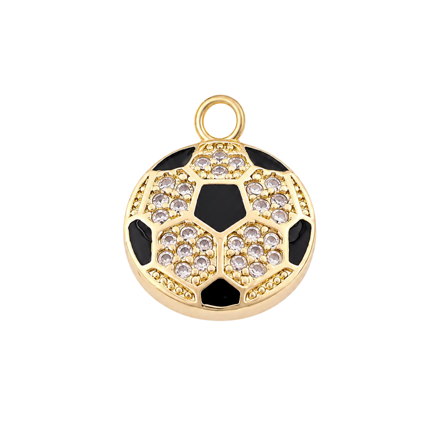 Medium Gold CZ Soccer Ball Charm