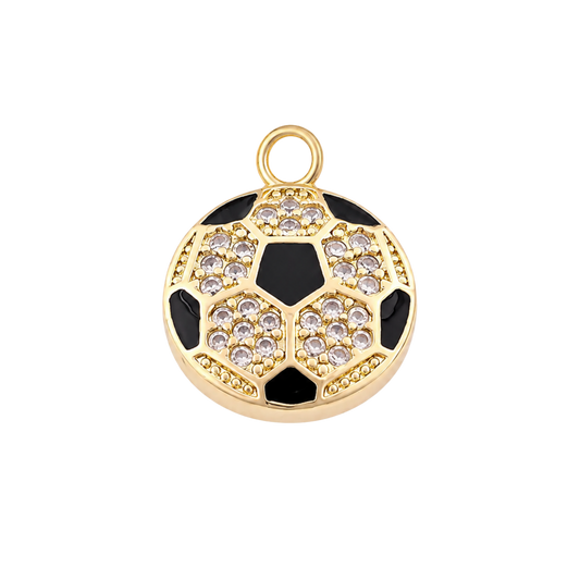 Medium Gold CZ Soccer Ball Charm