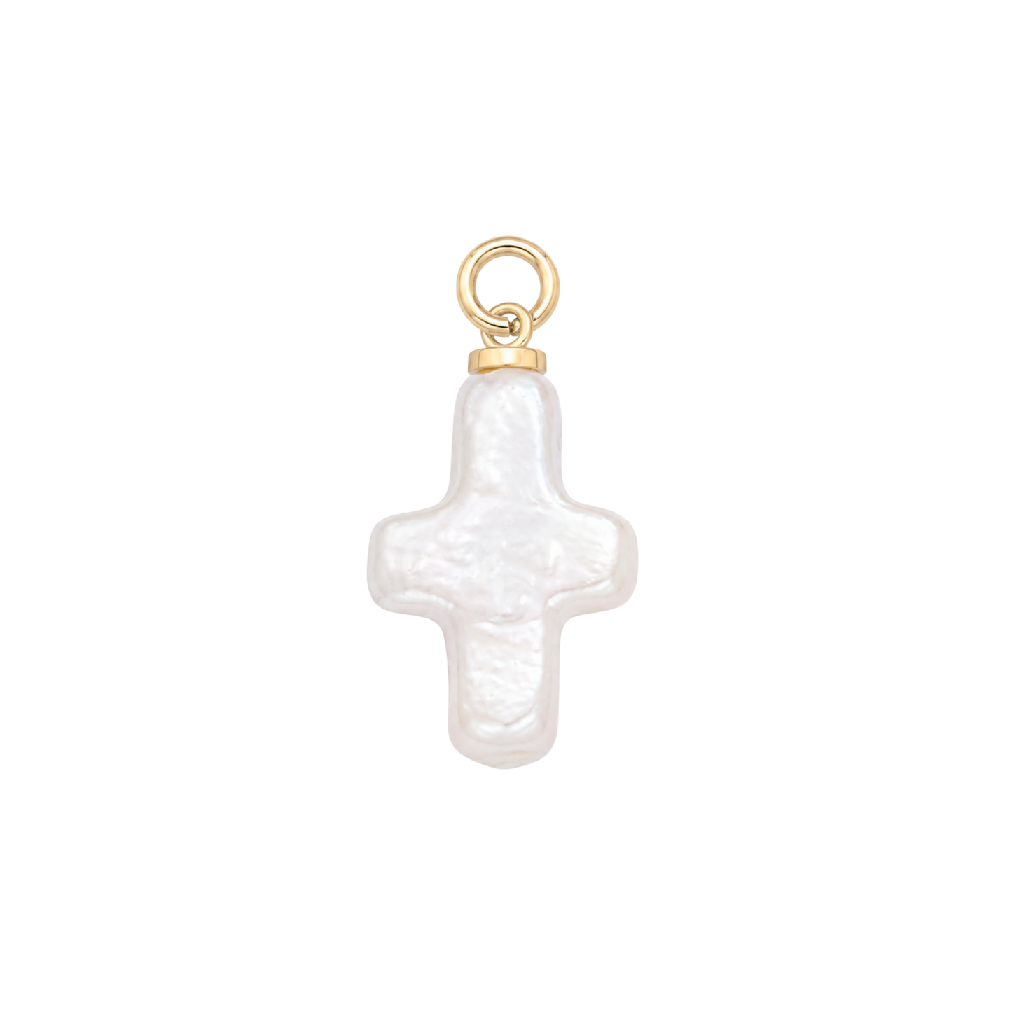 Medium Pearl Cross Charm