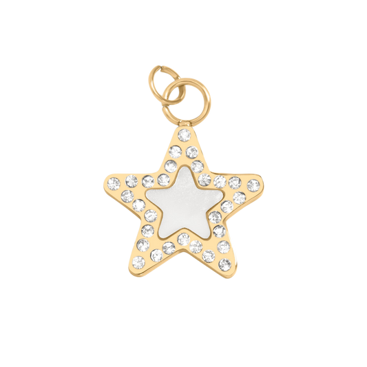 Medium Paved Border Star Charm