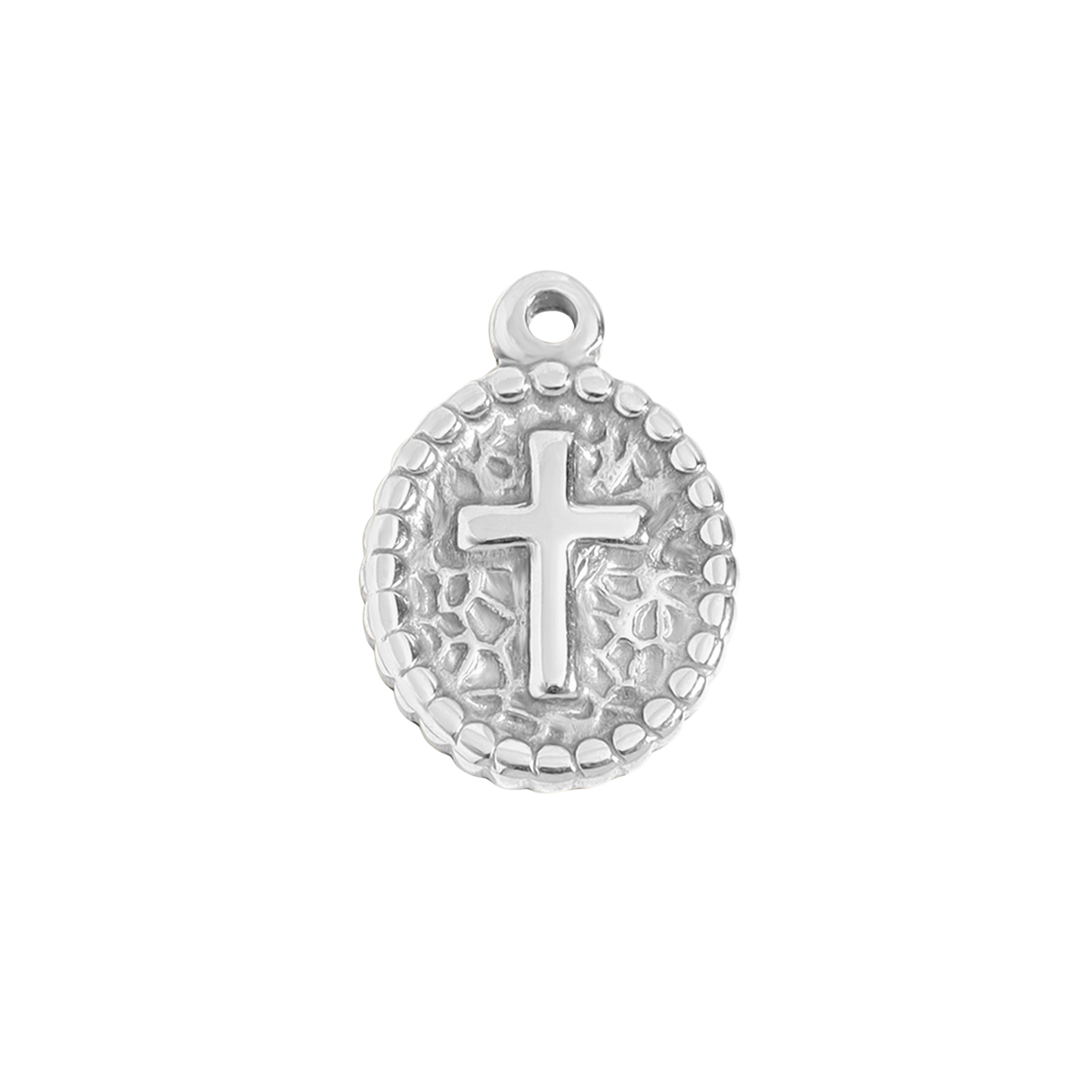 Medium Silver Medallion Cross Charm
