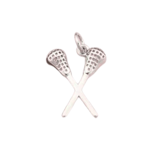 Medium Silver Lacrosse Sticks Charm