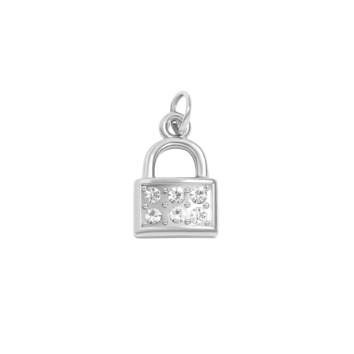 Mini Silver CZ Padlock Charm