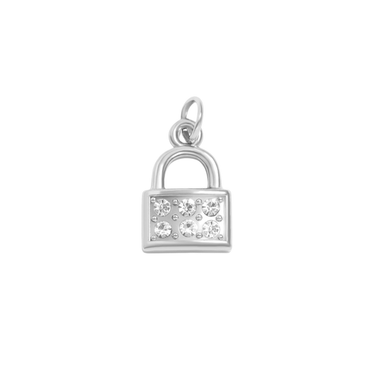 Mini Silver CZ Padlock Charm