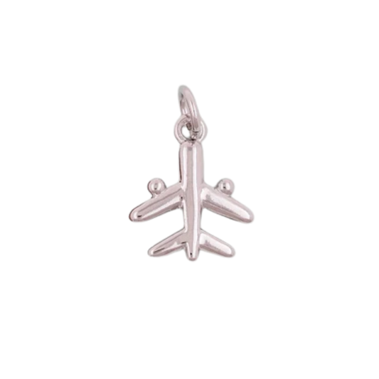 Small Silver Airplane Charm