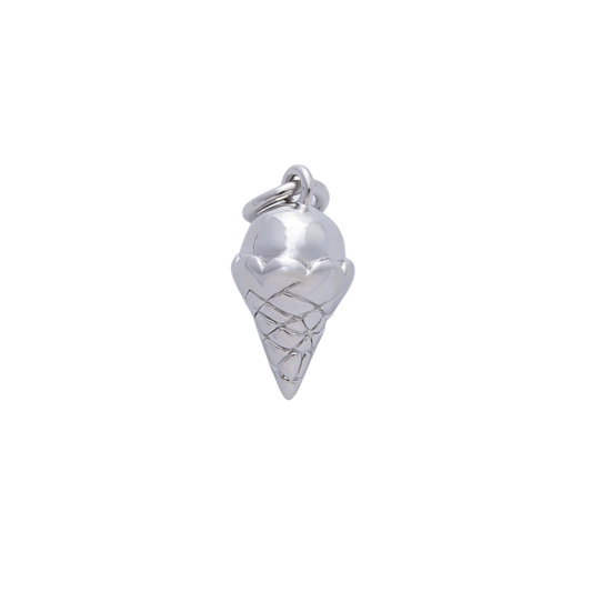 Mini Silver Ice Cream Cone Charm