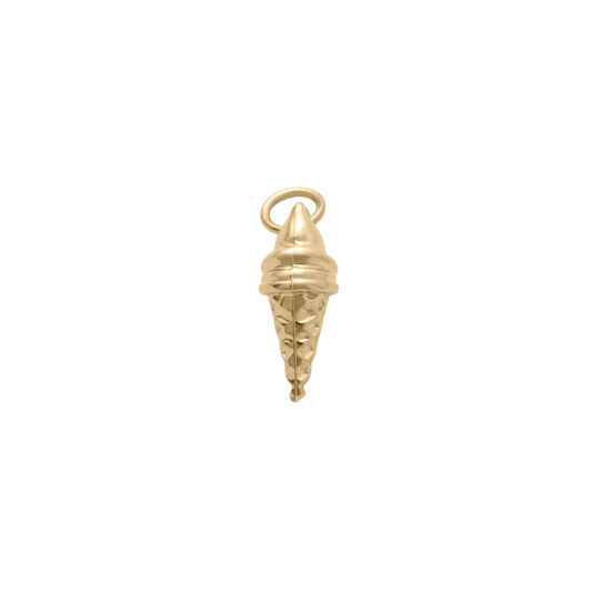Mini Gold Ice Cream Cone Charm