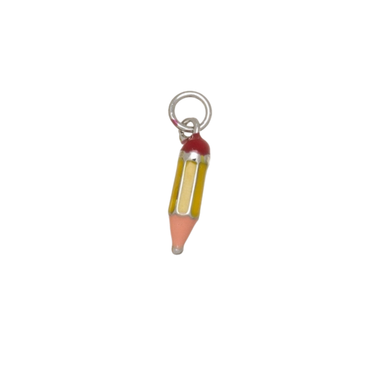 Mini Silver Pencil Charm