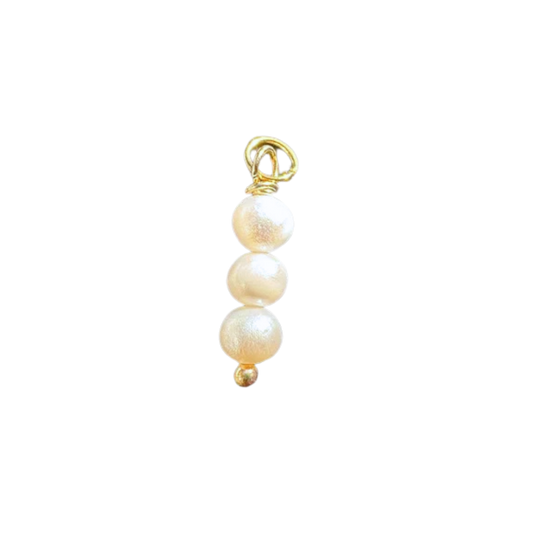 Small Triple Stacked Pearl Charm