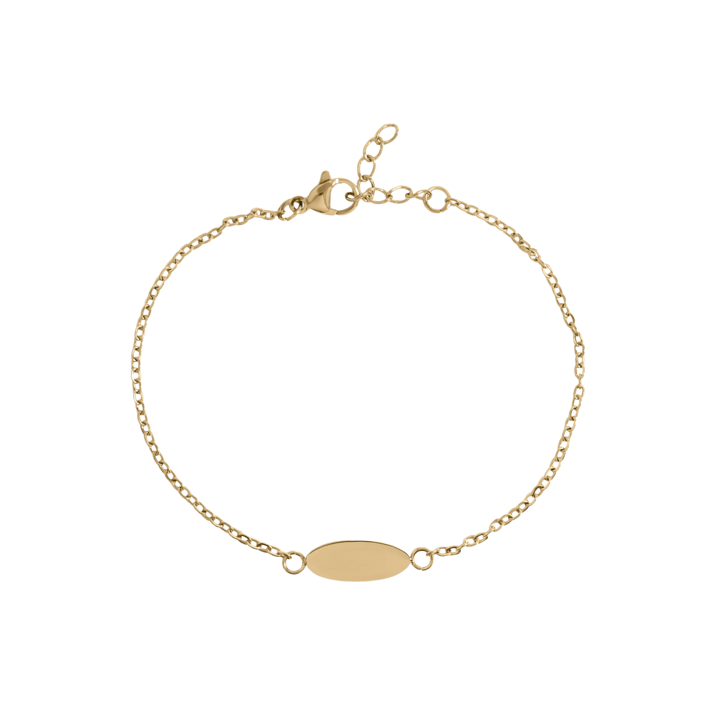 18K Gold Oval Bracelet (Engravable)