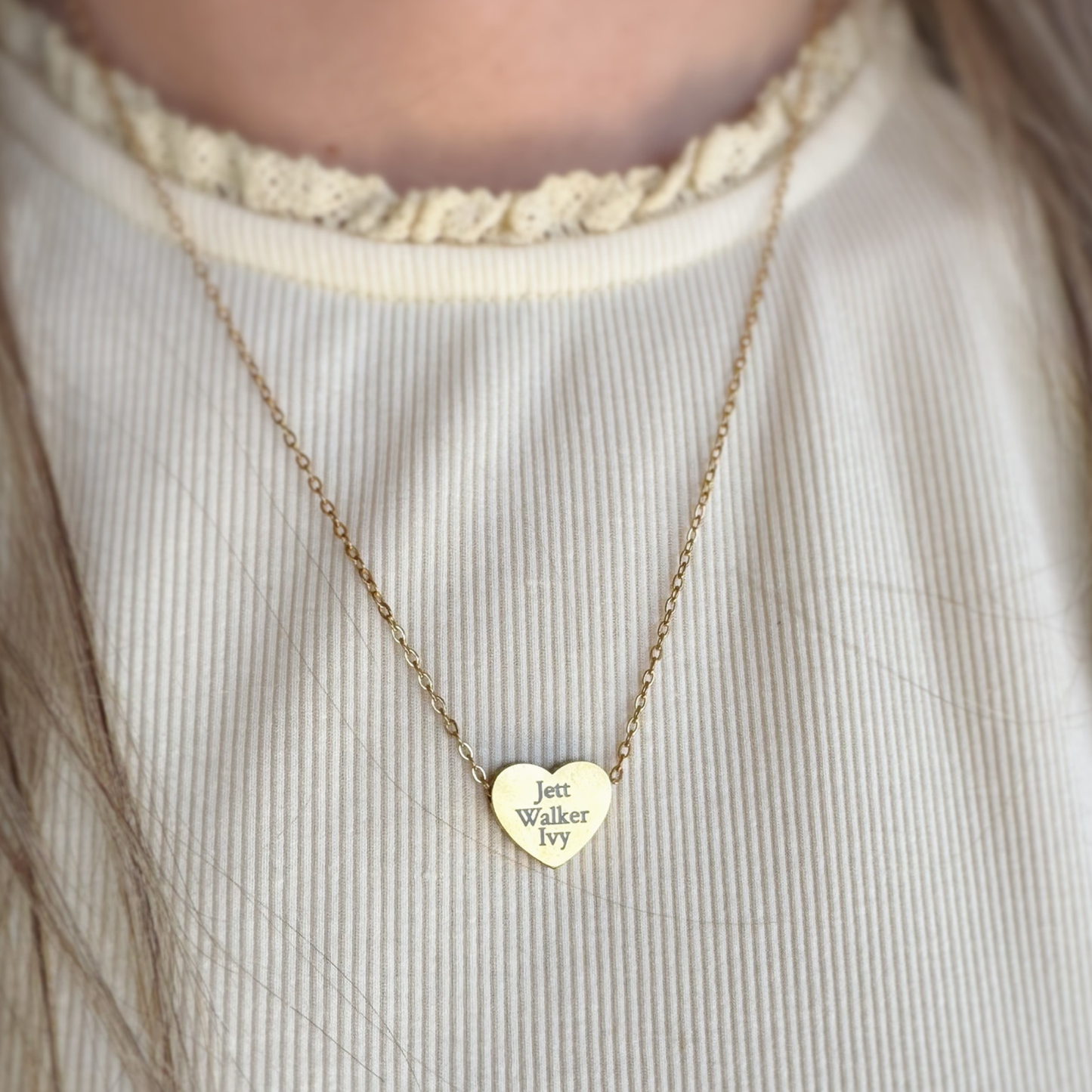Name Heart Necklace (Engravable)