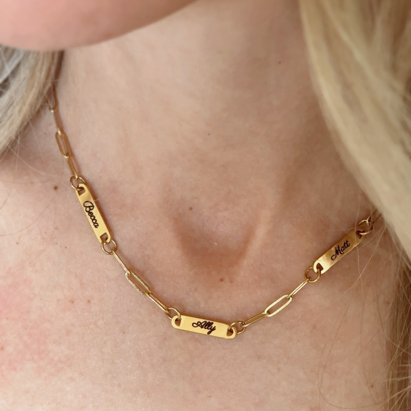 18K Engraved 1, 2, or 3 Bar Necklace