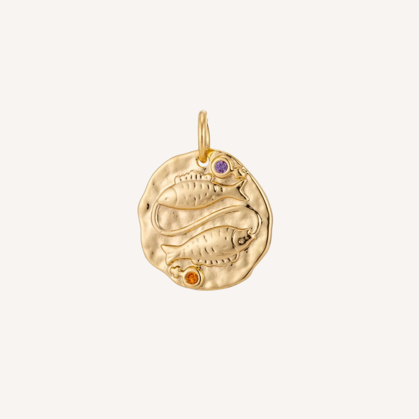 Medium Hammered Zodiac Coin Charm