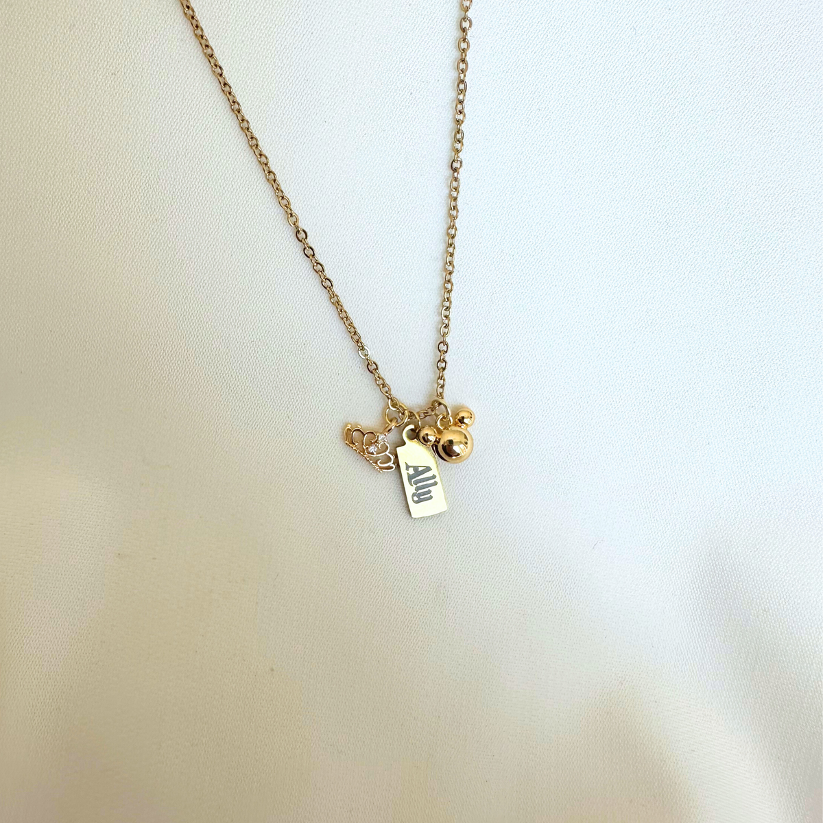 Princess Name Tag Happiest Place 3-Charm Necklace – Fable Lane LLC