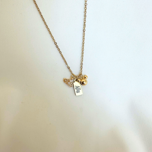 Princess Name Tag Happiest Place 3-Charm Necklace