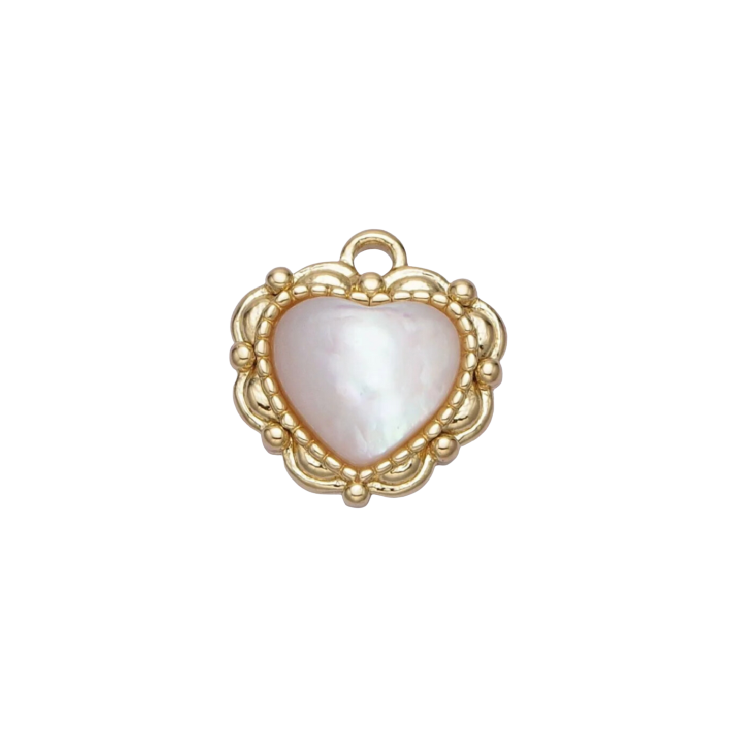 Small Vintage Pearl Heart Charm