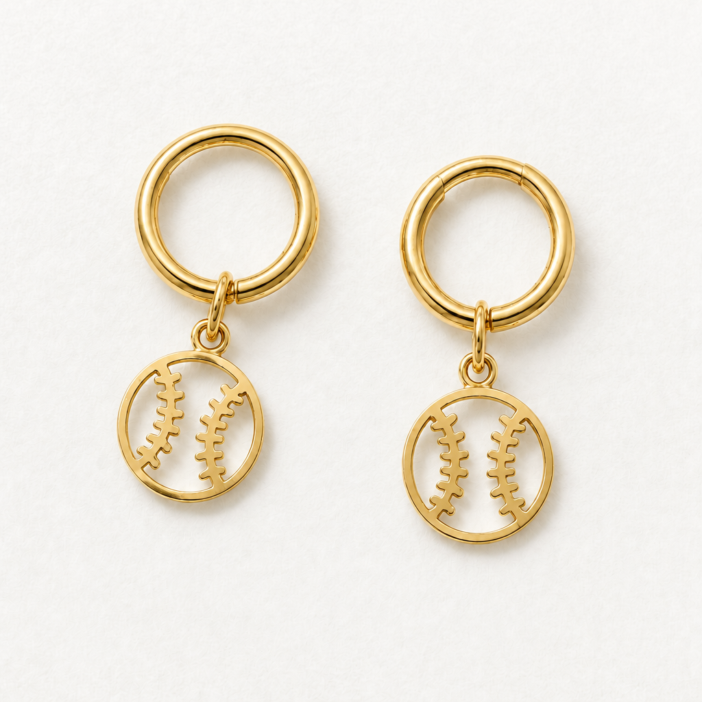 Baseball Dangle Earrings